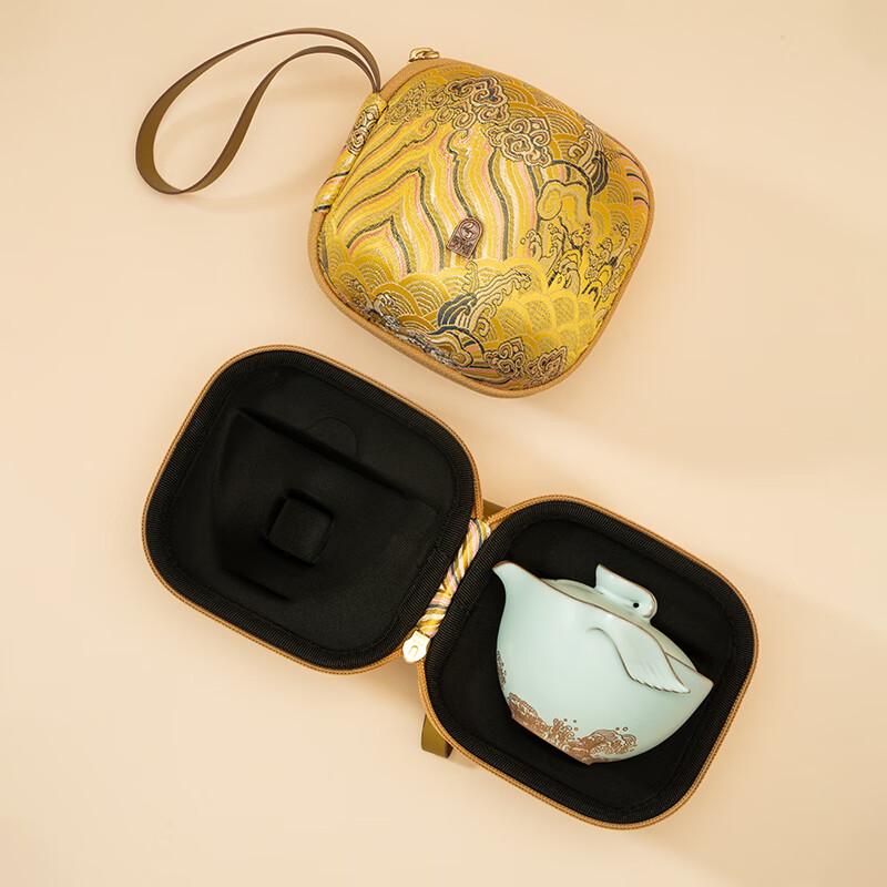 Wanqiantang Kun Black Iron Glaze Travel Tea Set