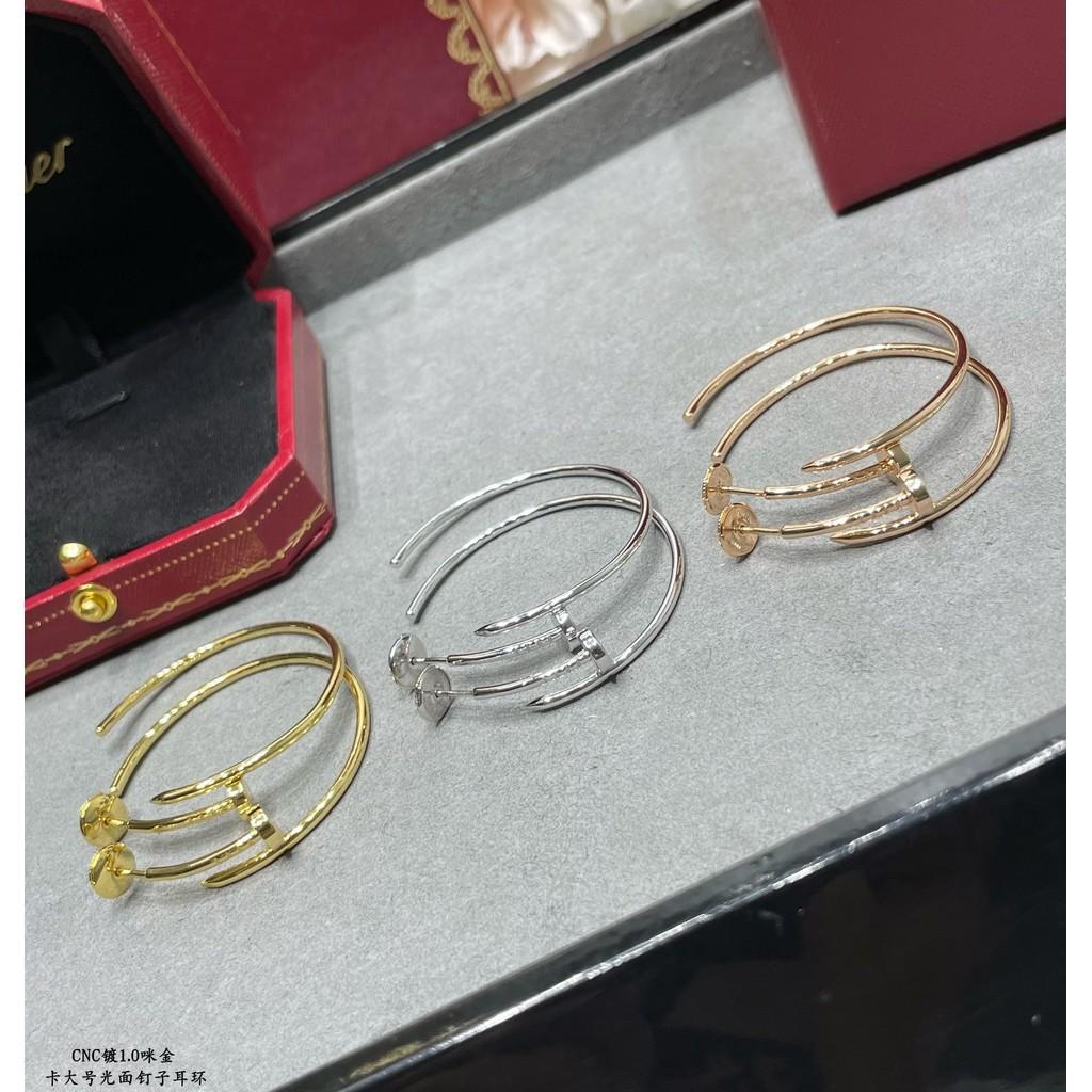 Popular Small Earrings for Men and Women Can Wear, Adding Rivet Elements Fashionable and Exquisite High-end Customized Electroplating 18k Gold 