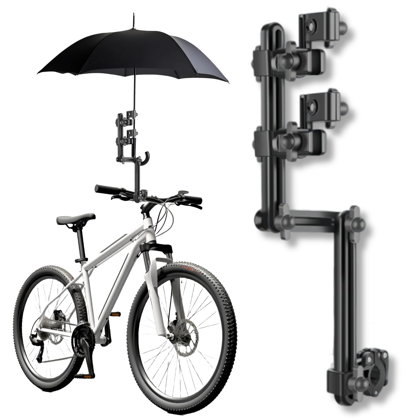 

GRHONC Bicycle Umbrella Easy for Strollers and Outdoor Use Holder, Installation, Foldable, 360-Degree Rotation, Hands-Free, (Black) чорний