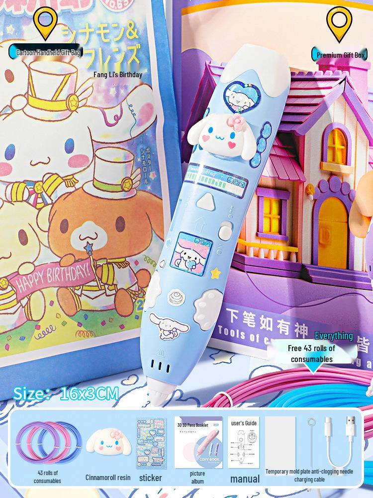 Low Temperature 3D Printing Pen for Kids - Intelligent DIY Drawing and Graffiti Toy