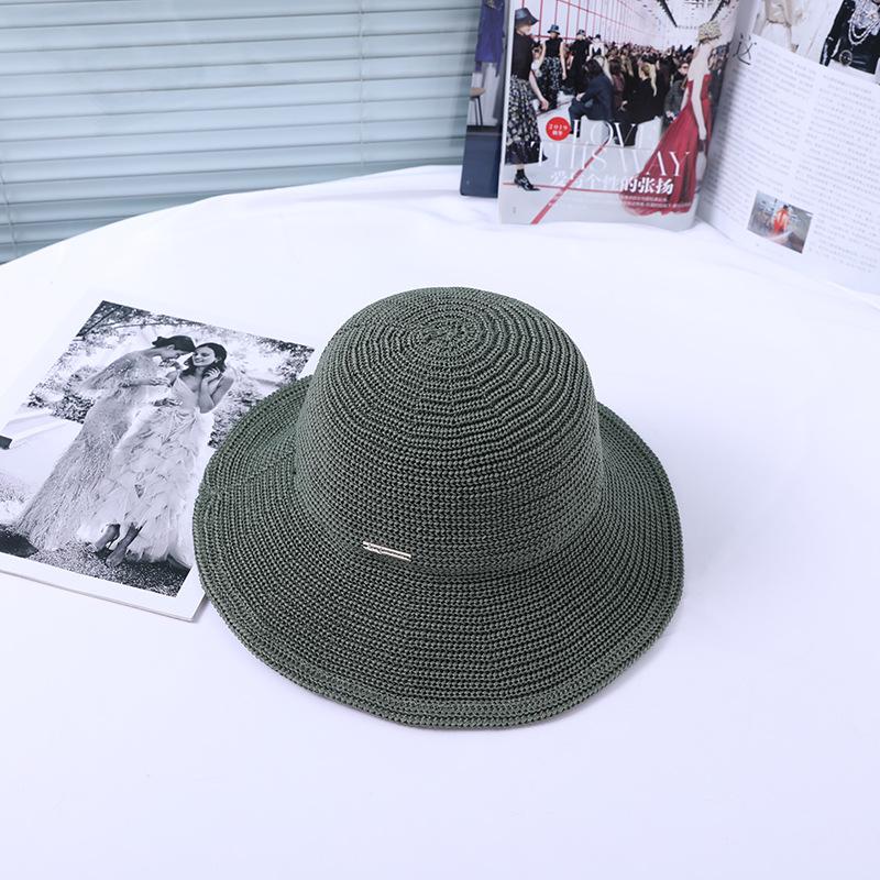

24 women s autumn thin casual bucket hat sunshade simple fashion hat face covering temperament crochet hollow hat