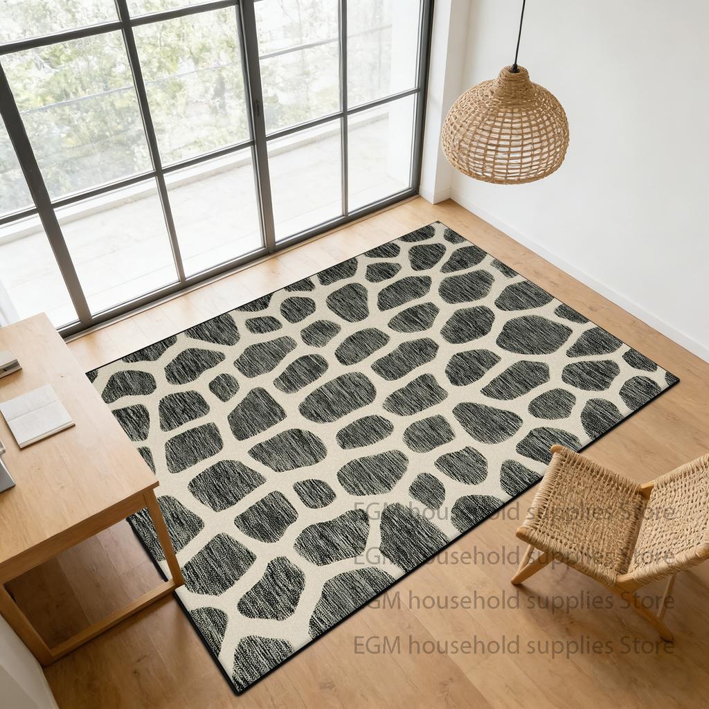 Retro Green Carpet Abstract Living Room Decoration Soft Rugs Bedroom Anti-slip Washable Customizable Dining Room Floor Mat Study
