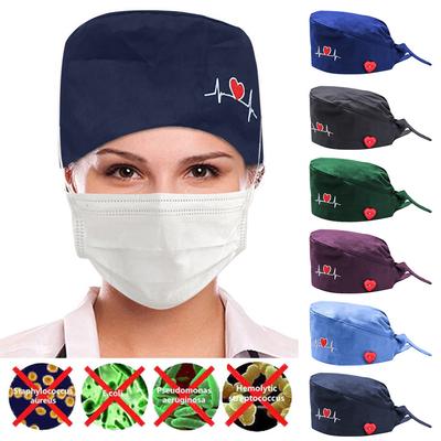 Mode bedruckte Knopf-Arbeitsmütze, lässige Unisex-Schrubbmütze