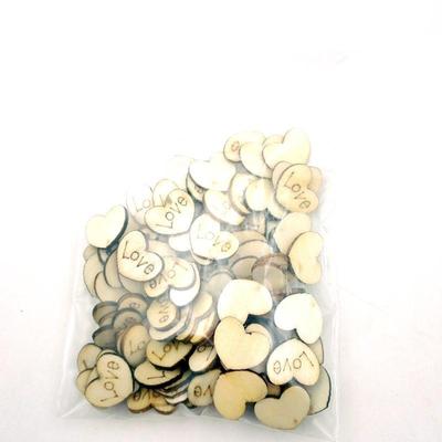 100pcs Rustic Wooden Love Heart Craft Embellishment Wedding Decoration Favours