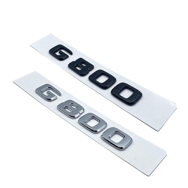 3D ABS Black Silver Letters G800 800 BITURBO Emblem for Mercedes Benz Brabus G Car Fender Trunk Rear W464 Logo Sticker MU8