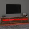 Vidaxl Szafka Pod Tv Z Oświetleniem Led, Przydymiony Dąb, 210X35X40 Cm