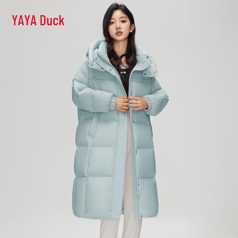 YAYA Women's Long Hooded Down Puffer Coat