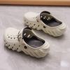 Large size men's hollowed-out breathable hole shoes trendy casual thick-soled bag head drag outdoor cool slippers 2025