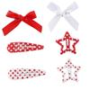 Ballet Style Ribbon Bow Duckbill Hair Clip Set – Sweet Christmas Braiding Accessories