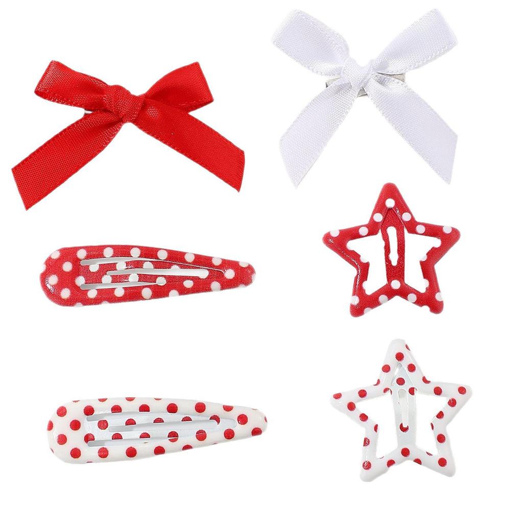 Ballet Style Ribbon Bow Duckbill Hair Clip Set – Sweet Christmas Braiding Accessories