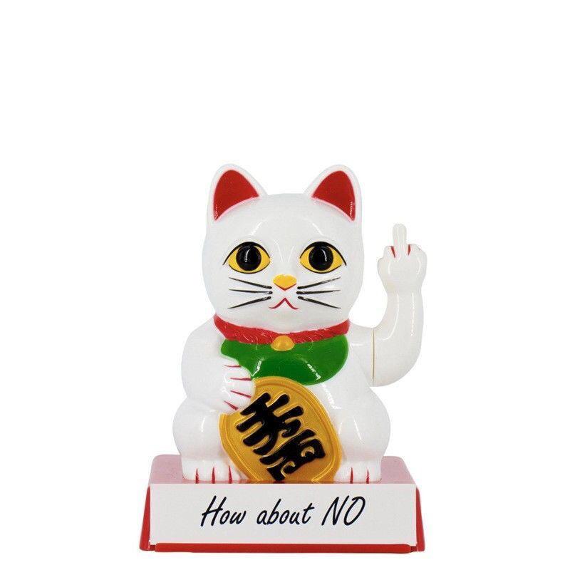 Middle Finger Funny Fortune Cat Ornament Household Desktop Decoration Creative Fashion Lucky Cat Personality Decoration Gifts