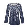 Damen Casual Mode Locker Rundhals Blumenmuster Langarm Oberteil