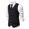 Cozy Up New Men's Corduroy Vest Fashion Retro V Neck Pockets Suit Vest Spring Autumn British Casual Vintage Gentleman Leisure Business