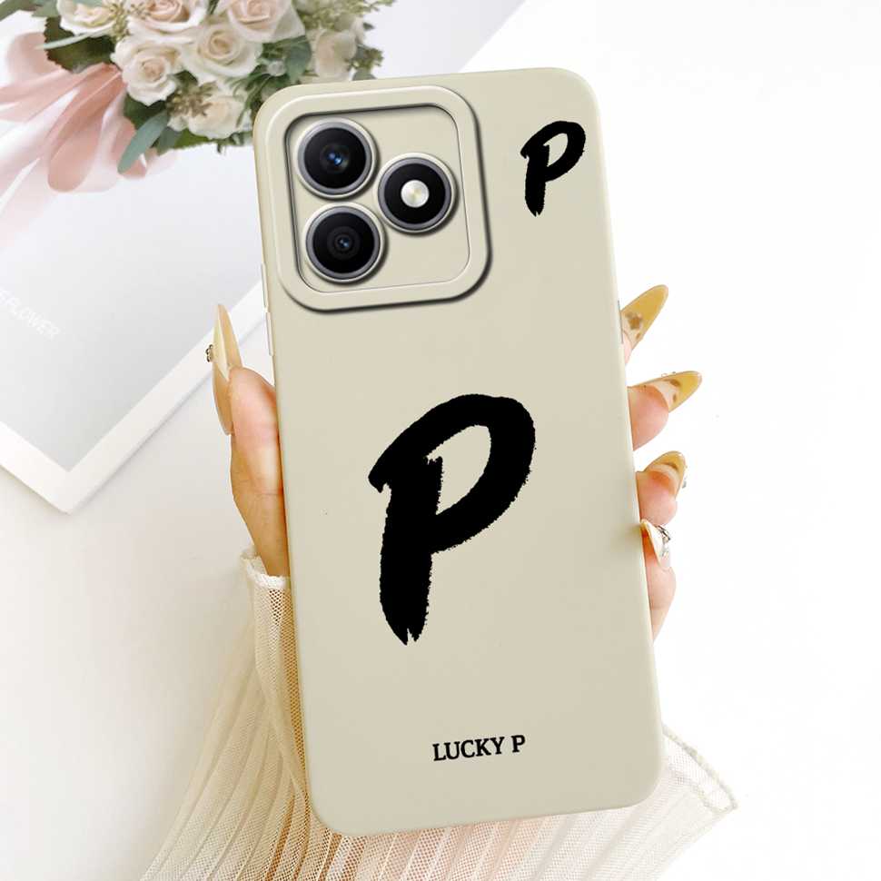 For Honor X8d 4G 6.77" Case Fashion Letters A-Z Full Protection Silicone Back Cover For Honor X8d X8D 4G Phone Cases Fundas