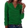 Women's Printed V-neck Long Sleeved T-shirt Pullover Top