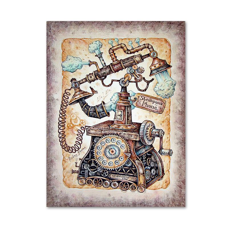 

Винтажный телефон Картина на холсте Классические постеры и принты Настенная картина для гостиной Коридора Украшения дома Cuadros 21x30cm No Framed