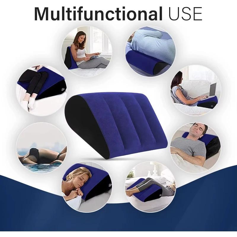 Inflatable Wedge Pillow For Travel Lightweight Lumbar Leg Support Pillow Yoga Posture Cushion Body Positioners Camping Pillow