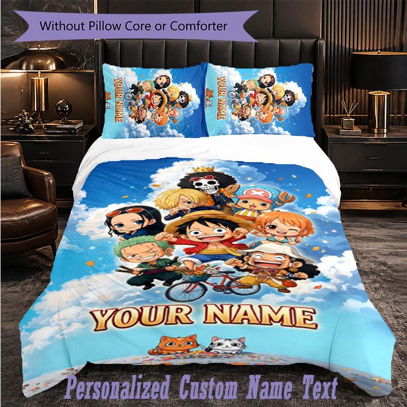 Set de așternut personalizat 3 bucăți Un singur articol Husa de pilotă cu text personalizat Set de fețe de pernă Cadou pentru dormitor