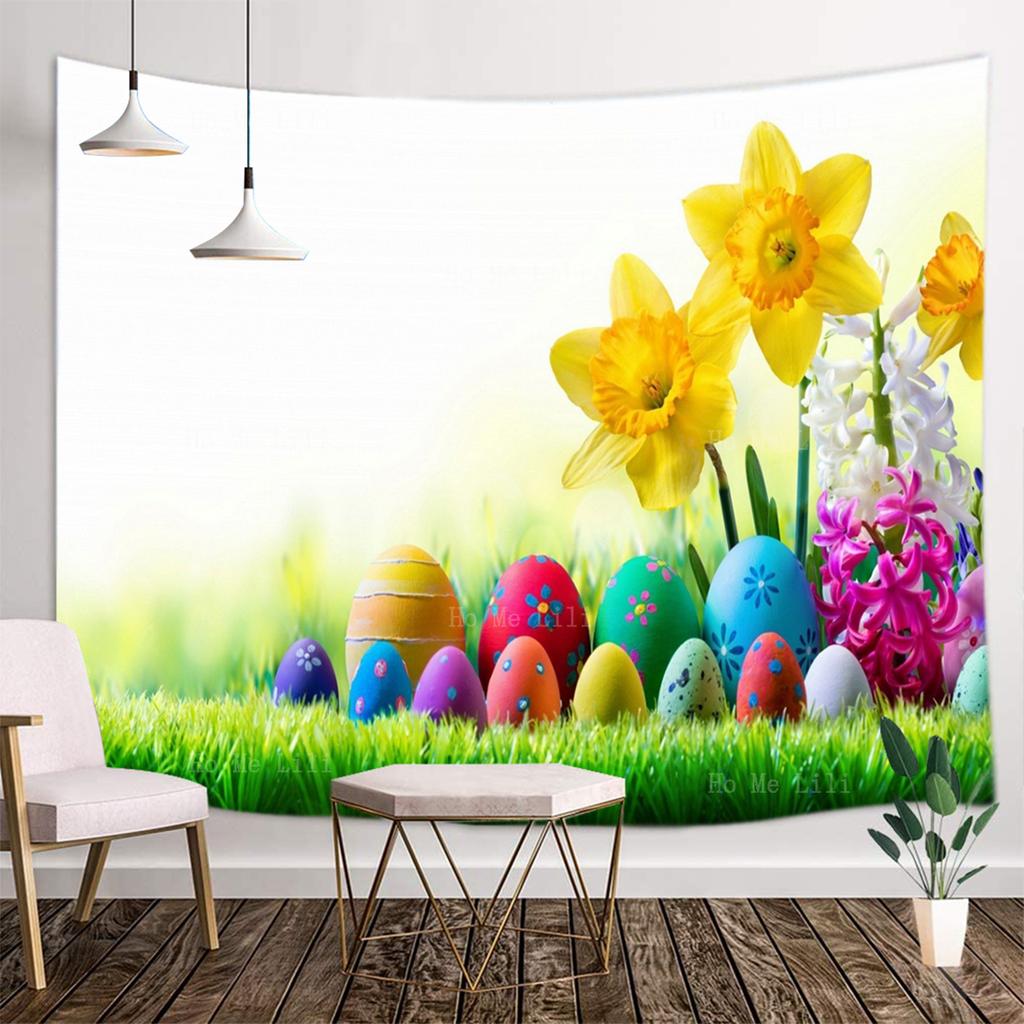 Home Decoration Easter Series Printing Polyester Blanket Wall Hanging Is Suitable for Bedroom Living Room Tapiz