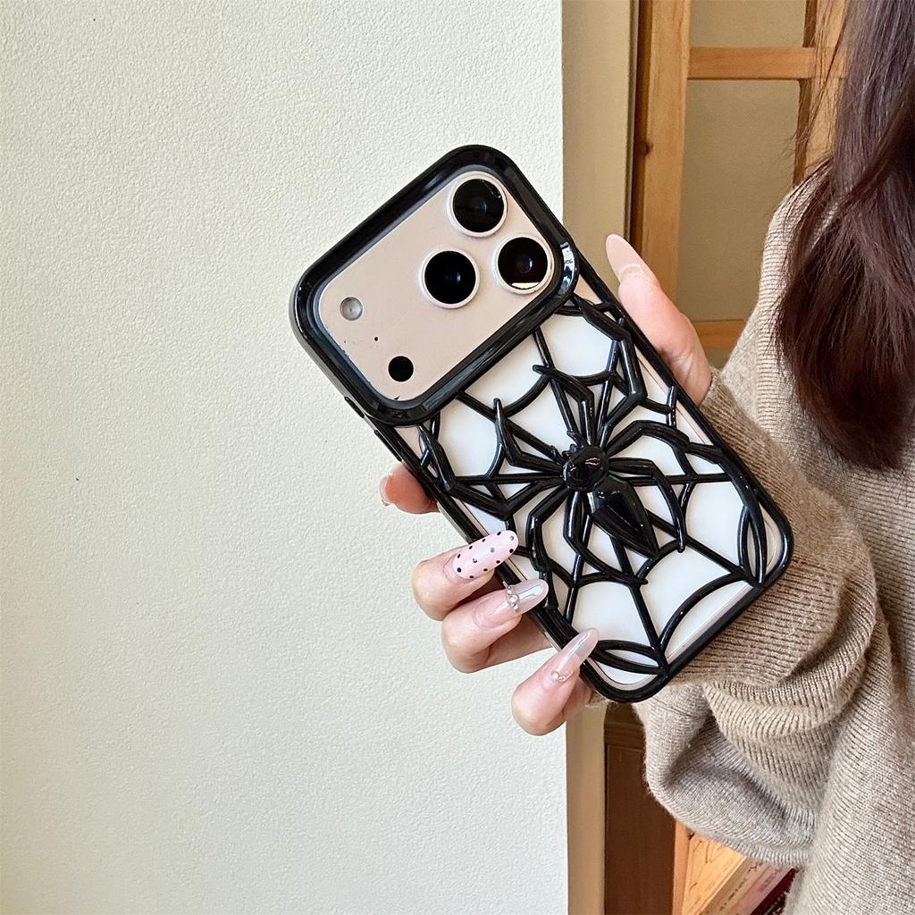 3D Spider Phone Case for iPhone 11 12 13 14 15 16 17 Pro Max Plus Cool Protective Cover Trendy Spider Design Cute Funny