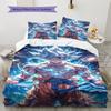 Son Goku Pattern Bedding,Quilt Set Quilt Cover Pillowcase Home Birthday Gift (1 * Duvet Cover + 2 * Pillowcase, Without Core)