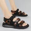 Fashion Italian Men Casual Leather Sandals2025New Breathable Waterproof Beach Shoe Outdoor Non-slip Thick-soled Sandals Minimalist Shoes