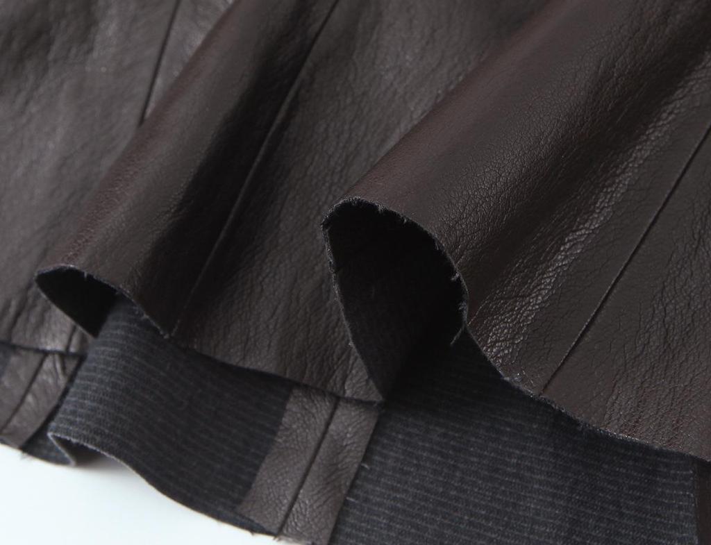 2026 Spring Leather Effect Belted Top & High-Waisted Slim Midi Skirt Set