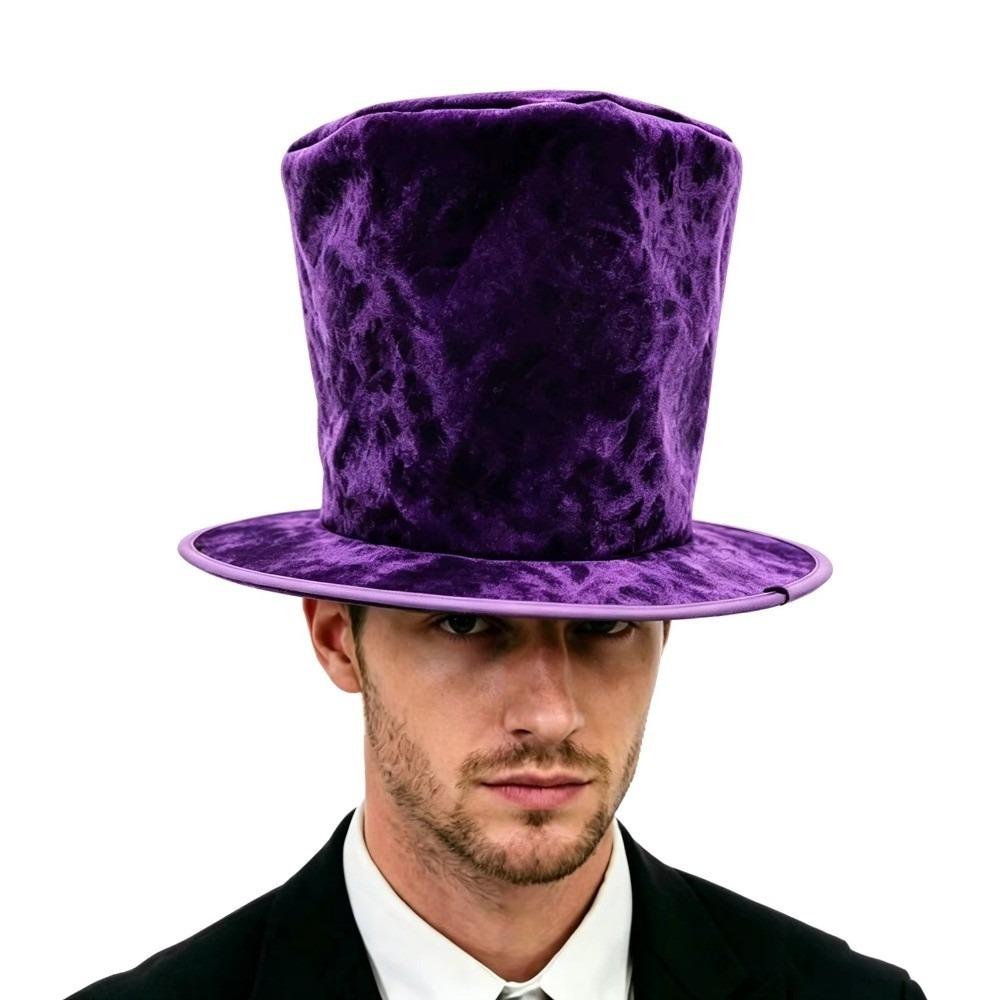 Extra Tall Flat Top Magician Hat Soft Stage Performance Hat  Party Festival Headpiece