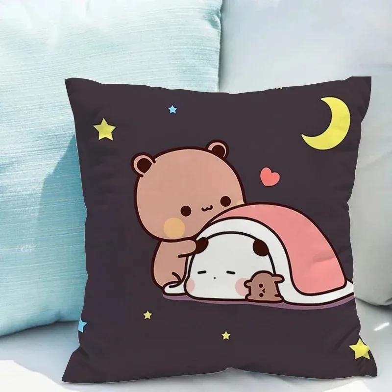Bubu Dudu Pillowcase 45x45cm Cute Cartoon Bear Pillowcase Living Room Sofa Cushion Cover Bedroom Home Decoration Children's Gift