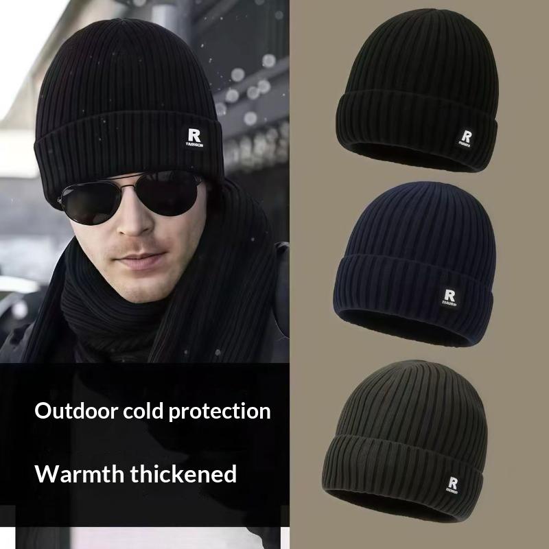 Outdoor Ski Hat Winter Thick Beanie Hat With Fleece Lined For Men Women Winter Solid Knitted Wool Skull Cap For Outdoor Use