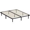 Bed Frame 160 x 190 cm, Double Bed in Solid Wood with Slatted Base and Foot, Storage Underneath, Black