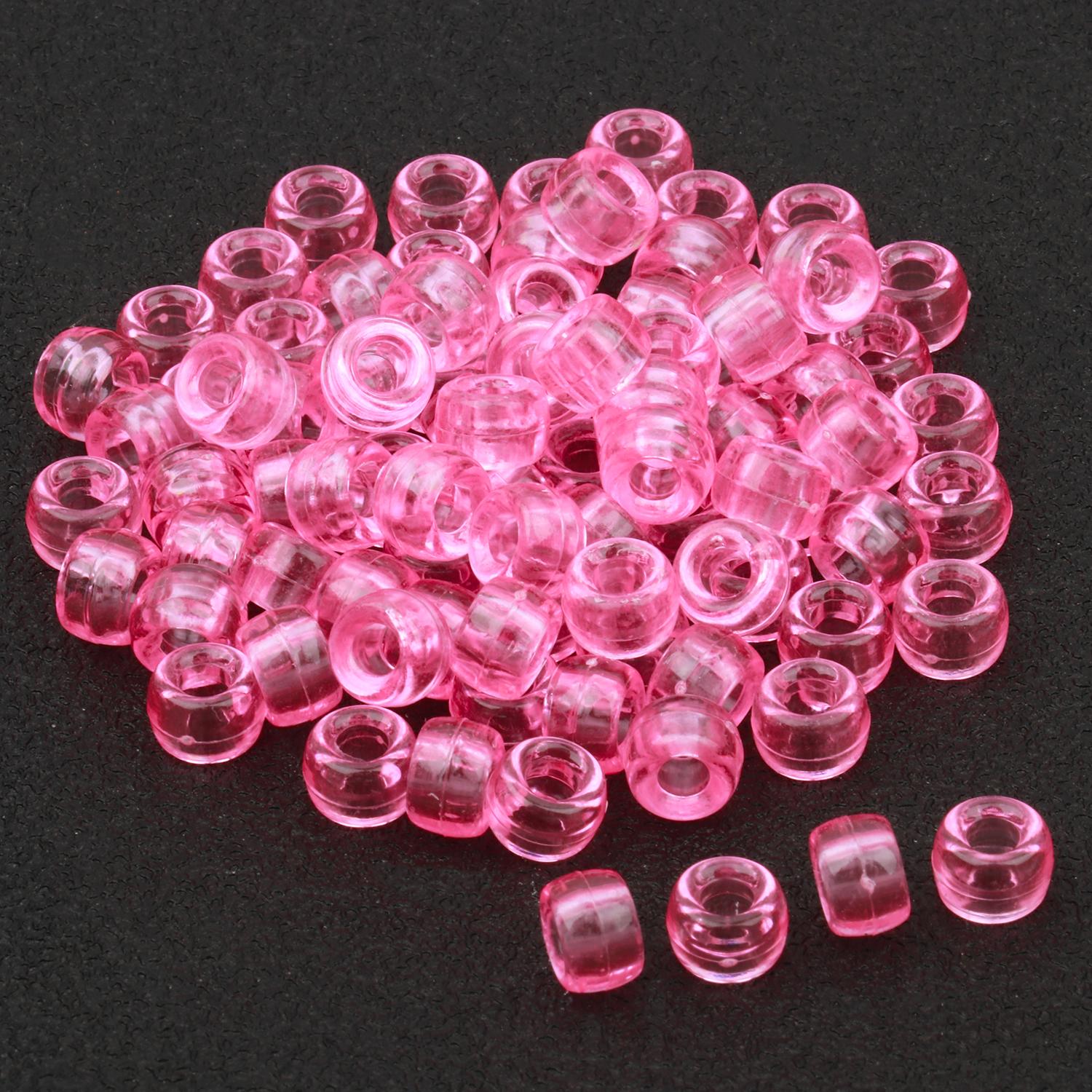 

100 шт./пакет 6x9 мм бусины пони оптом, прозрачные бусины пони для набора для изготовления браслетов, бусины канди, бусины для волос для кос, бусины для рукоделия для изготовления ювелирных изделий 6X9mm-100pcs розовый