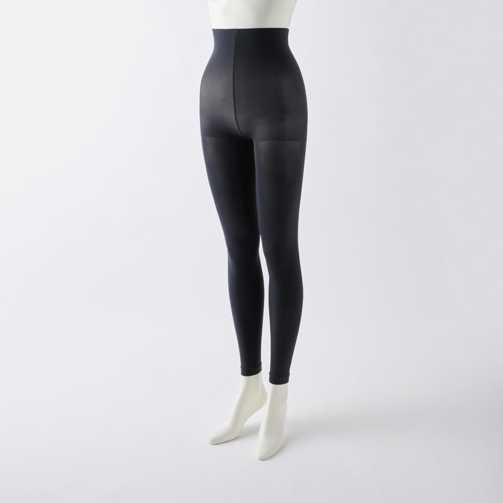 Gunze YFF080 Windproof Leggings of 80 and Black Women's (Set 2) U& Denier, Windproof, Warm, Cold-Resistant,