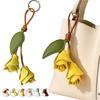 Lightweight Flower Bag Charm PU Leather Tulip Keychain Elegant Tulip Bag Charm  Gift Giving