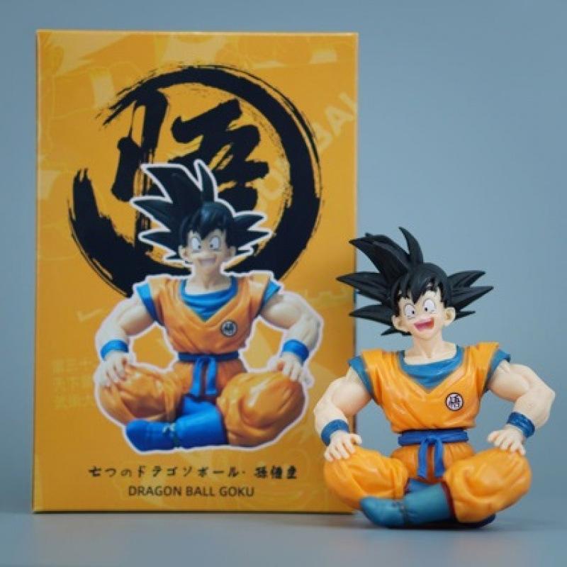Dragon Ball figure sitting laughing Wukong animation dragon ball super peripheral doll car desktop chassis ornament toy