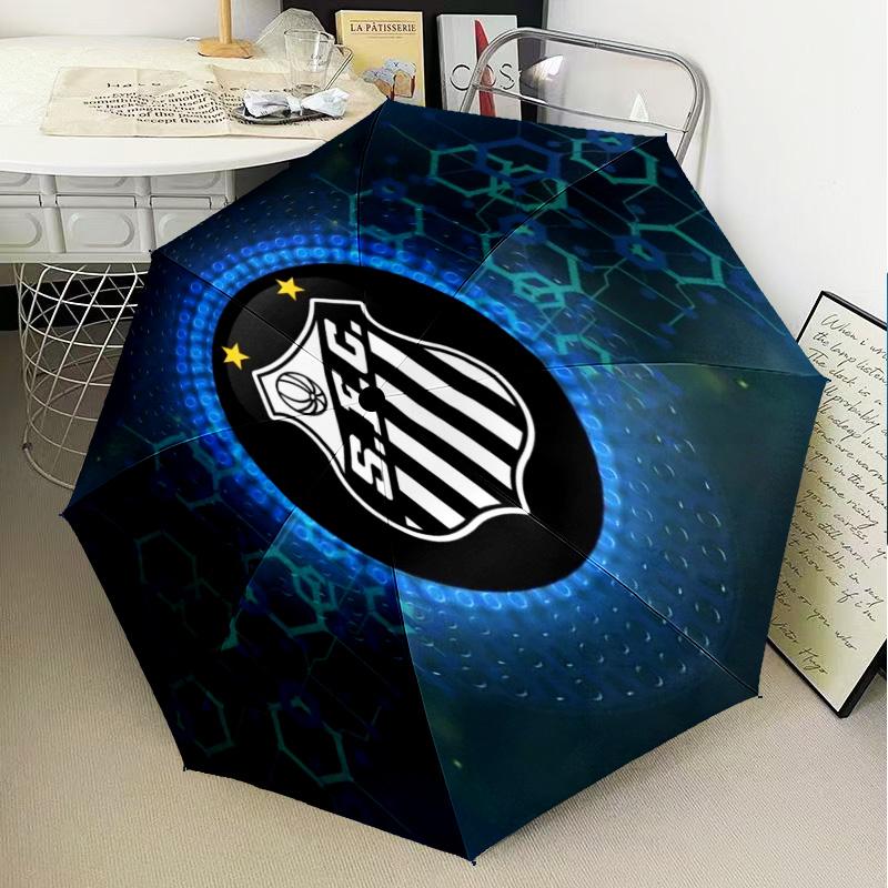 1PC Fc Crest Design Printed Umbrella Folding umbrella, automatic umbrella 8-Frame for Travel, camping Fan gifts Christmas Gifts