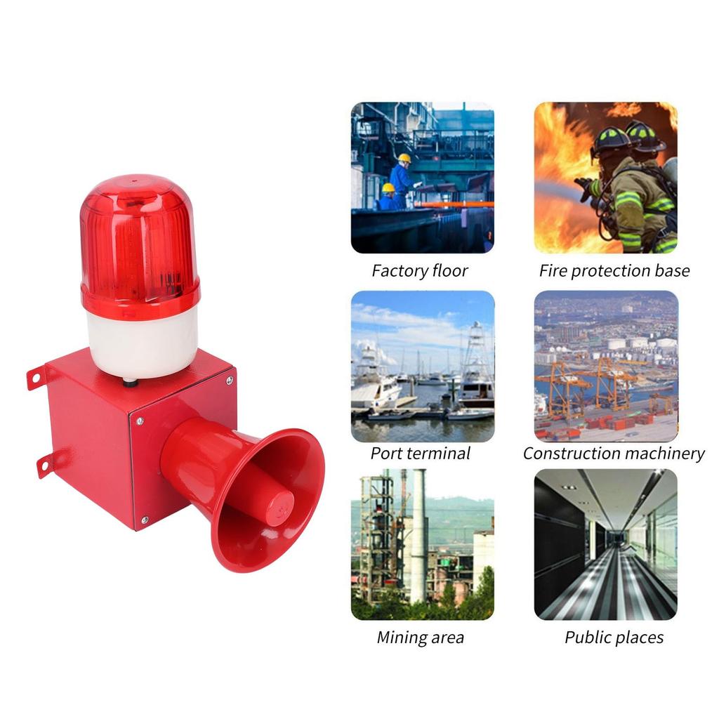 Industrial Siren Horn Loud Flashing Alarm Outdoor Safety Alarm Indoor Warning LED Siren Plug Alarm, Strobe, Siren, 50-60Hz, 115db, Siren, Horn, Siren,
