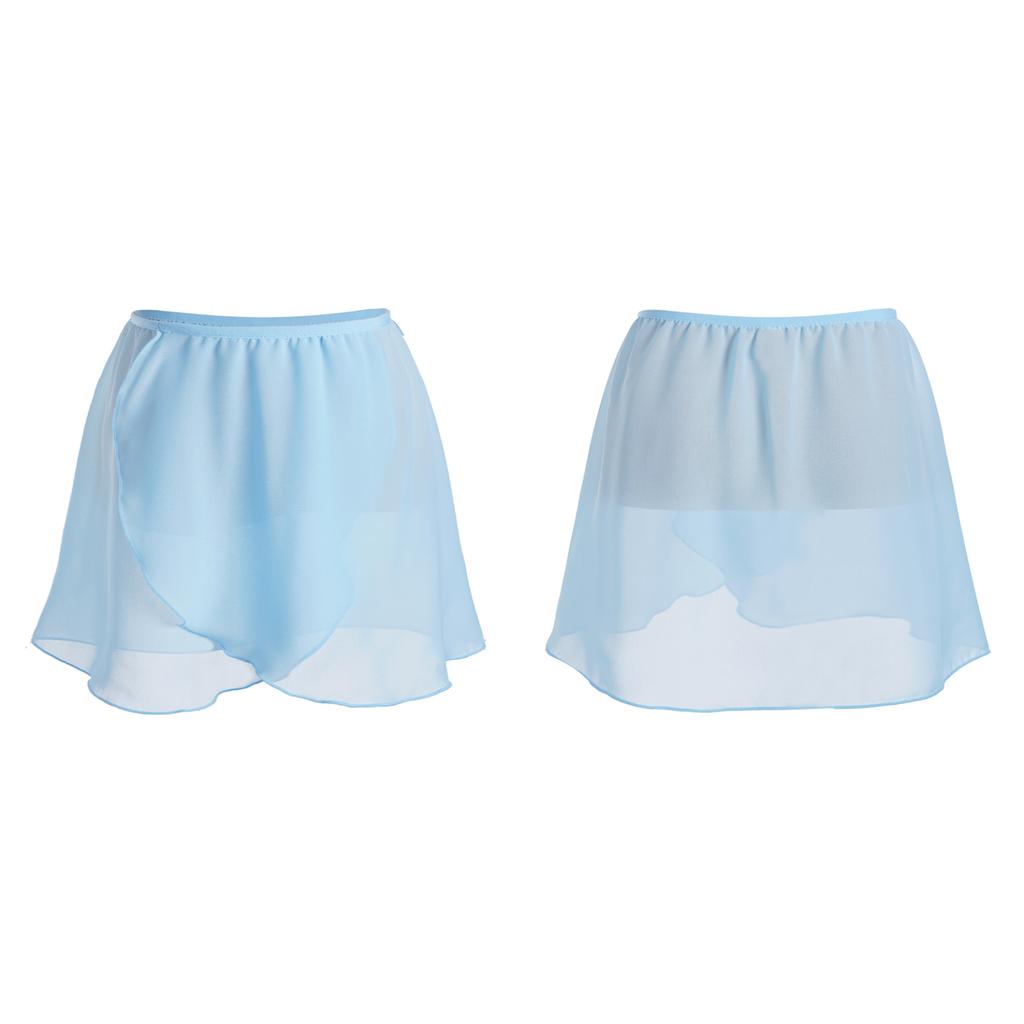 Chiffon Skirt Kids Elastic Waistband Irregular Slit Miniskirt for Stage Performance Gymnastic Costume