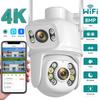 Nowa kamera IP UE 8MP 4K WIFI PTZ z podwójnym obiektywem i podwójnym ekranem Ai Human Detect Night Vision Zewnętrzna kamera monitorująca Wifi ICsee CCTV Video