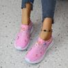 Flower Print Knitted Sneakers Women Shiny Crystal Breathable Walking Shoes Woman Plus Size Casual Non-Slip Sock Shoes Ladies
