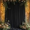 White Backdrop Curtain Wrinkle-resistant Wedding Drape Black Background Cloth with Rod Pocket for Photography Events Parties