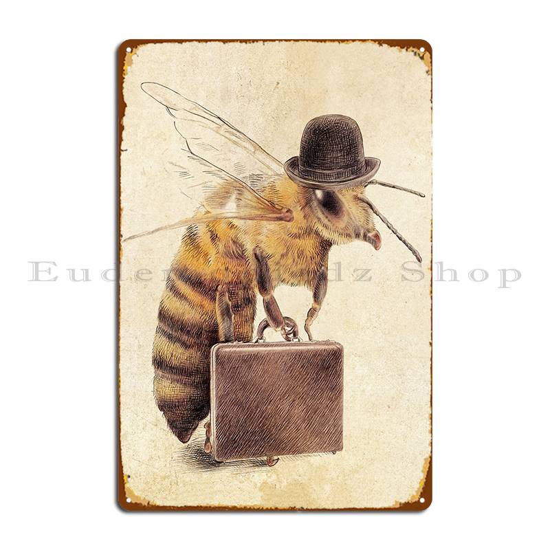 Worker Bee Metal Sign Customized Cave Home Cinema Garage Tin Sign Poster 20X30CM