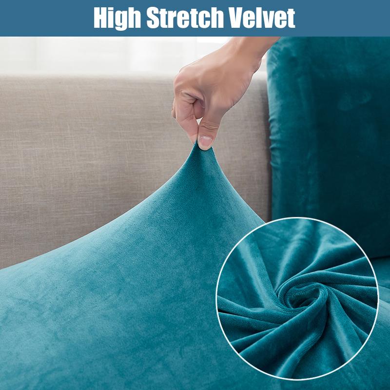 Sametový povlak na polštářek na pohovku do obývacího pokoje Elastický měkký Jednobarevný chránič na nábytek na pohovku Stretch Decor Potahy na pohovku 11 velikostí