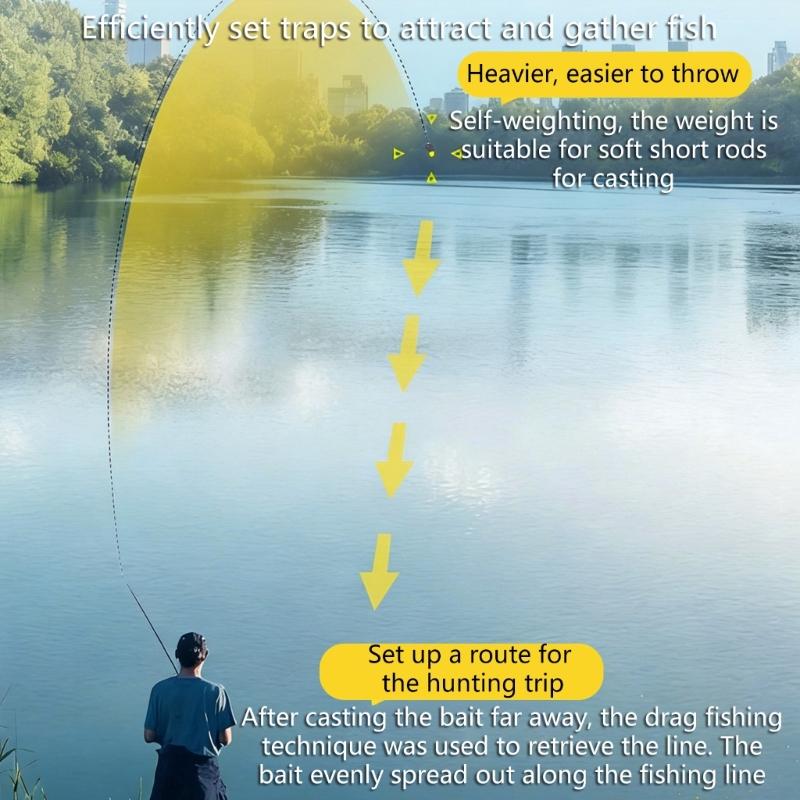 Professional Baits Dispenser With Removable Floating Ball For Convenient Maintenance And Spreading of Baits In Fishing