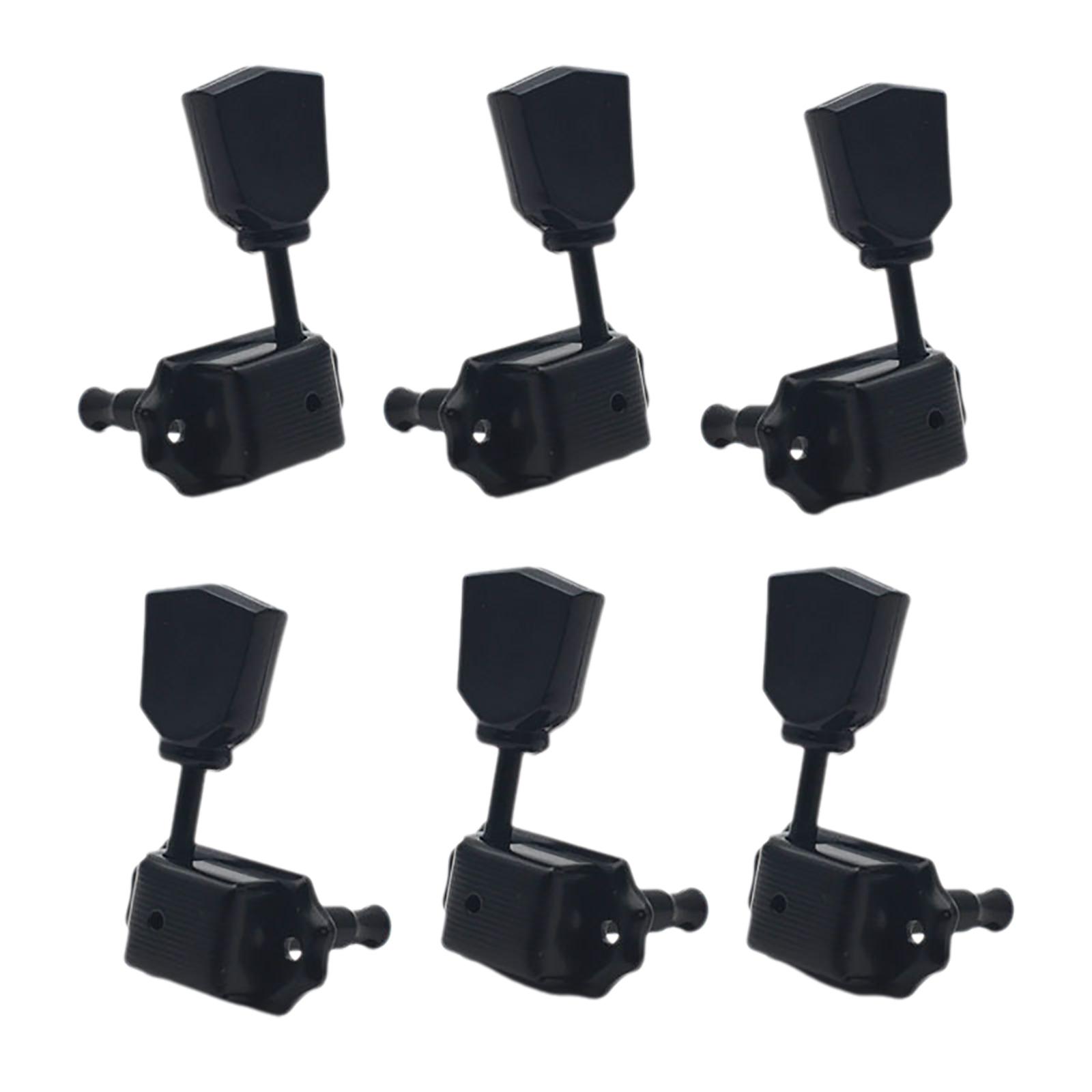 

6Pcs Semi Closed Tuning Pegs Keys Tuner Machine Head Knob 6 Right Guitar String Tunings Peg Guitar Replacement Part чорний