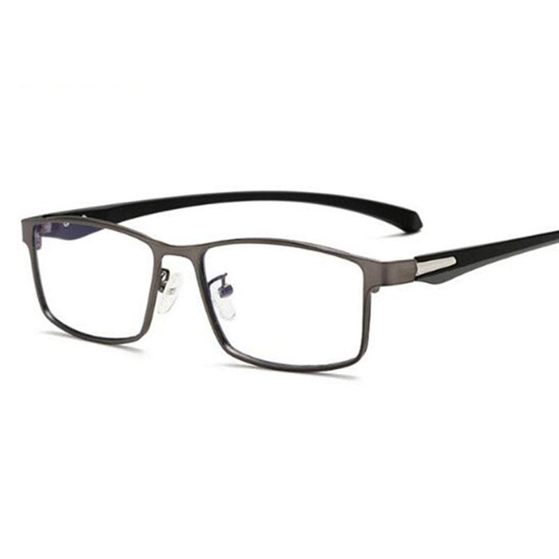 Square Finished Myopia Glasses Full Metal Frame Ultralight Shortsight Spectacles 0 -0.5 -1.0 -2.0 To -6.0