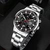 2pcs/set, 1pc Fashion Men's Luxury Business Quartz Watch & 1pc Men's Bracelet with , Men's Gifts