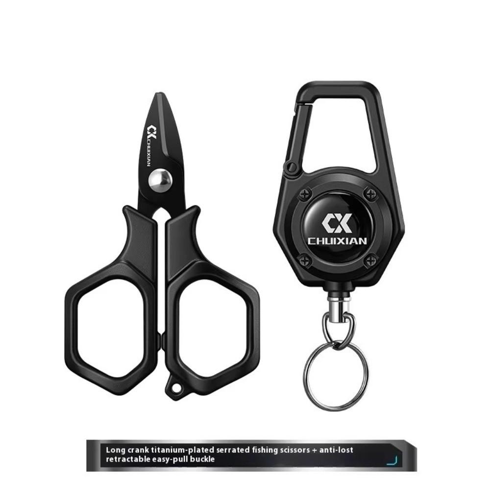 Titanium Plated Fishing Scissors Portable Design Stainless Steel Portable Scissors PE Line Cutting Hanging Strings