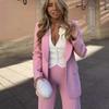Fall and Winter New Women's Clothing Suit Tuxedo Collar Suit Outwear 2729187 High Waist Casual Pants 4043066