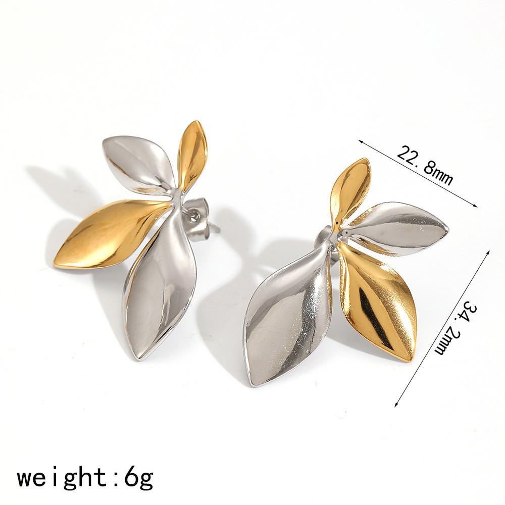 Boucles d'oreilles géométriques modernes en acier inoxydable pour femmes avec surface plaquée et look élégant